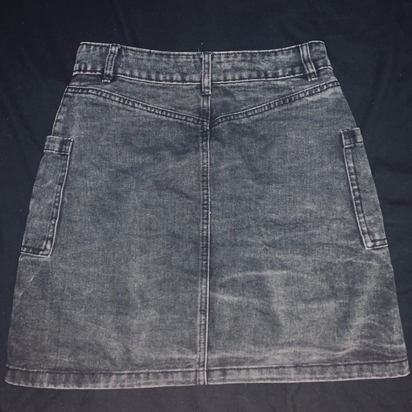 Cotton: On A-Line Mini Skirt Zipper Denim - Picture 3 of 4